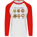 Cats Types of Coffee Drinkers Mens L/S Baseball T-Shirt White/Red