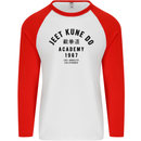 Jeet Kune Do Academy MMA Martial Arts Mens L/S Baseball T-Shirt White/Red