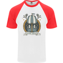 Viking Dream Ship Mens S/S Baseball T-Shirt White/Red