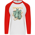 Types of Owls Species Mens L/S Baseball T-Shirt White/Red