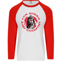 St Georges Day For Queen & Country England Mens L/S Baseball T-Shirt White/Red