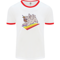 A Unicorn Pug Dog LGBT Mens Ringer T-Shirt White/Red