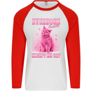 Everyone Sucks Except My Cat Mens L/S Baseball T-Shirt White/Red