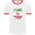 Torn Iran Flag Iranian Day Football Mens Ringer T-Shirt White/Red