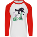 Funny Chemistry Overreacting Geek Nerd Mens L/S Baseball T-Shirt White/Red