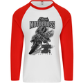 Extreme Motocross Dirt Bike MotoX Motosport Mens L/S Baseball T-Shirt White/Red