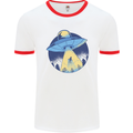 Funny Alien Abduction UFO Mens Ringer T-Shirt White/Red