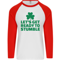 Get Ready to Stumble St. Patrick's Day Mens L/S Baseball T-Shirt White/Red