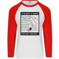 Leg Day Funny Gym Bodybuilding Training Top Mens L/S Baseball T-Shirt White/Red