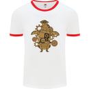 A Steampunk Penguin Mens Ringer T-Shirt White/Red