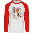 Beagle Anatomy Funny Dog Mens L/S Baseball T-Shirt White/Red