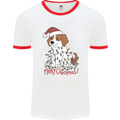 Christmas Beagle Funny Dog Xmas Mens Ringer T-Shirt White/Red