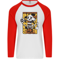 Pick Your Poison Beer Alcohol Skull Skeleton Mens L/S Baseball T-Shirt White/Red