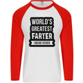 Fathers Day Farter Funny Flatulence Farting Mens L/S Baseball T-Shirt White/Red