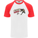 Merry Krampus Funny Christmas Xmas Mens S/S Baseball T-Shirt White/Red