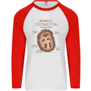 Anatomy of a Hedgehog Funny Mens L/S Baseball T-Shirt White/Red