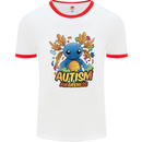 Axolottle Autism Awareness Autistic Mens Ringer T-Shirt White/Red