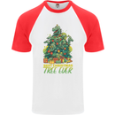 Best Christmas Tree Ever T-Rex Xmas Dinosaur Mens S/S Baseball T-Shirt White/Red