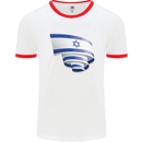 Curled Israel Flag Israeli Day Football Mens Ringer T-Shirt White/Red