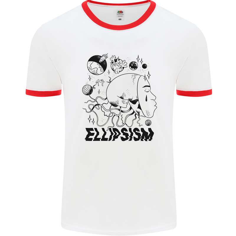 Ellipsism Missing Out on the Future Mens Ringer T-Shirt White/Red