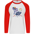 Cat Gay AF LGBT Gay Pride Mens L/S Baseball T-Shirt White/Red