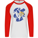 An Angel Fish in the Ocean Mens L/S Baseball T-Shirt White/Red