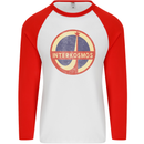 INTERKOSMOS Logo Soviet Space USSR CCCP Mens L/S Baseball T-Shirt White/Red