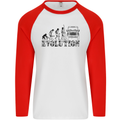 4x4 Evolution Off Roading Road Driving Mens L/S Baseball T-Shirt White/Red