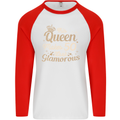 50th Birthday Queen Fifty Years Old 50 Mens L/S Baseball T-Shirt White/Red