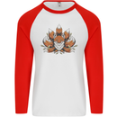 A Trippy Fox With Seven Tails Mens L/S Baseball T-Shirt White/Red