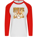 Pumpkin Spice Gnomes Halloween Mens L/S Baseball T-Shirt White/Red