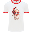 Cool Santa Summer Christmas Vibes Mens Ringer T-Shirt White/Red