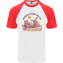 Canada Here We Go Moose and Bear Canadian Mens S/S Baseball T-Shirt White/Red
