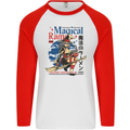 Magical Ramen Noodles Witch Halloween Mens L/S Baseball T-Shirt White/Red