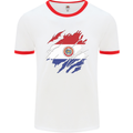 Torn Paraguay Flag Paraguayan Day Football Mens Ringer T-Shirt White/Red