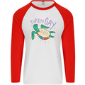 LGBT Turtle Gay Pride Day Awareness Mens L/S Baseball T-Shirt White/Red