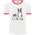 A Border Collie and Puppy Mens Ringer T-Shirt White/Red