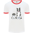 A Border Collie and Puppy Mens Ringer T-Shirt White/Red