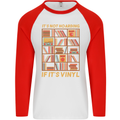 Funny Vinyl Records Turntable Music LP Mens L/S Baseball T-Shirt White/Red