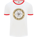 In Science We Trust Physics Geek Nerd Mens Ringer T-Shirt White/Red