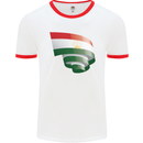 Curled Tajikistan Flag Tajik Day Football Mens Ringer T-Shirt White/Red