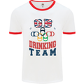 GB Drinking Team Funny Stag Do Doo Beer Mens Ringer T-Shirt White/Red