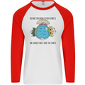 Save the Earth Climate Change Environment Mens L/S Baseball T-Shirt White/Red