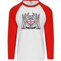 I Love You Great Britain Union Jack Flag UK Mens L/S Baseball T-Shirt White/Red