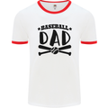 Fathers Day Baseball Dad Funny Mens Ringer T-Shirt White/Red