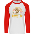 A Shih Tzu Dog Mens L/S Baseball T-Shirt White/Red