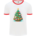 Donut Christmas Tree Funny Xmas Food Mens Ringer T-Shirt White/Red