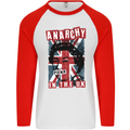 Anarchy in the UK Punk Music Rock Mens L/S Baseball T-Shirt White/Red