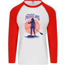 Stand Up Paddling Paddleboarding Mens L/S Baseball T-Shirt White/Red