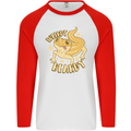 Weirdy Beardy Funny Bearded Dragon Mens L/S Baseball T-Shirt White/Red